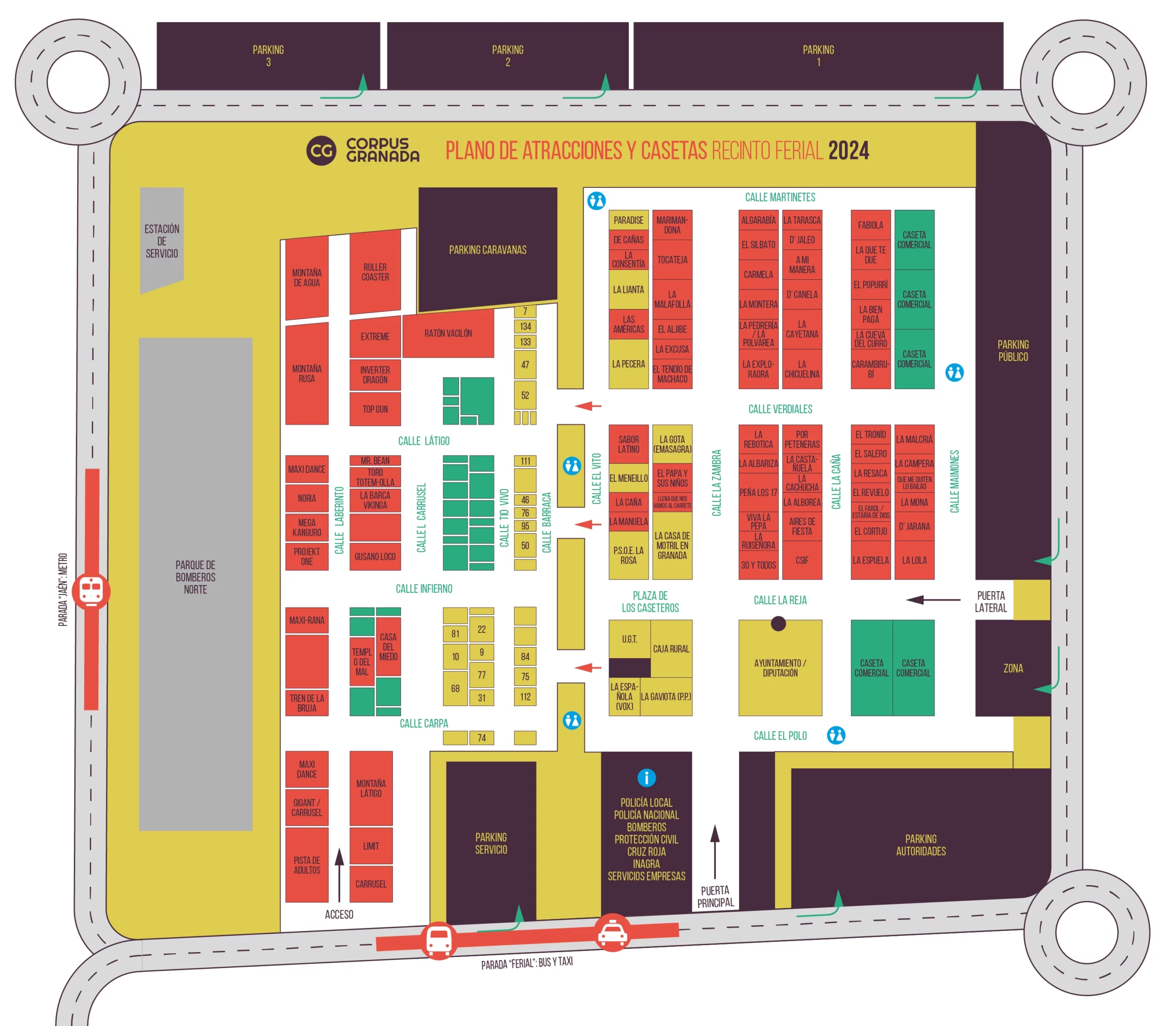 Mapa del recinto ferial 2024 - CorpusGranada©